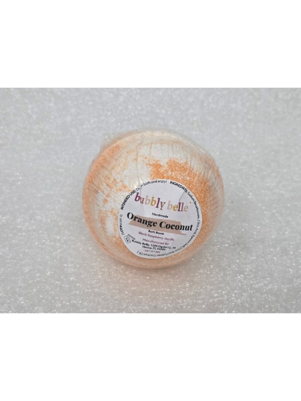 Bubbly Belle Orange Coconut Bath Bomb Moisturizing Black Raspberry Vanilla